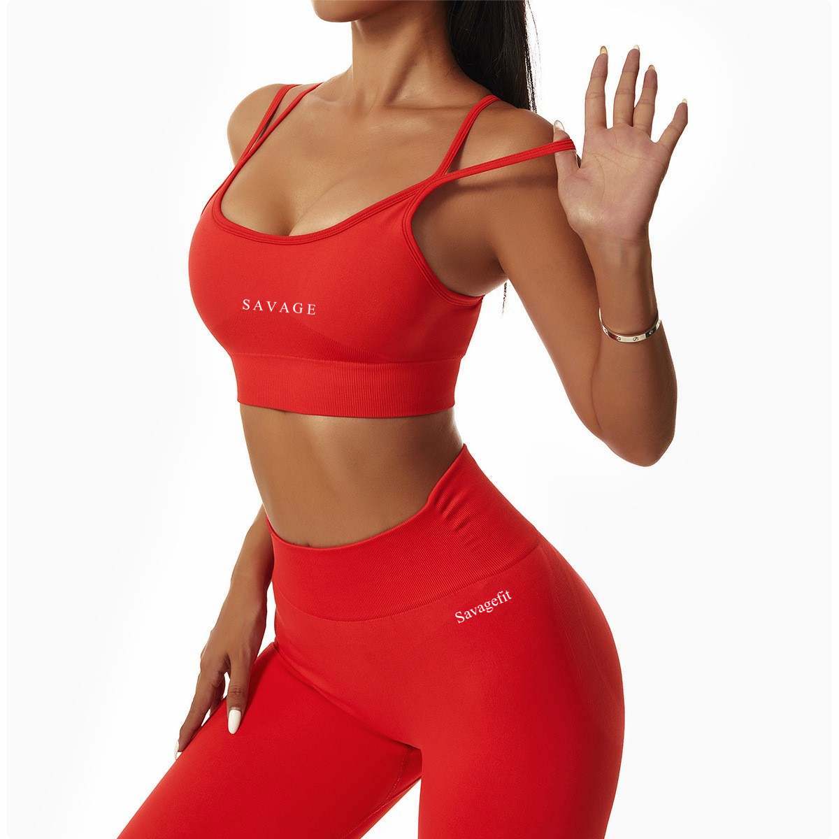 Savage- Full Red Top and bottom set.