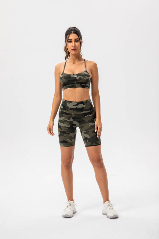 Savage- Full set Green camo top and shorts.